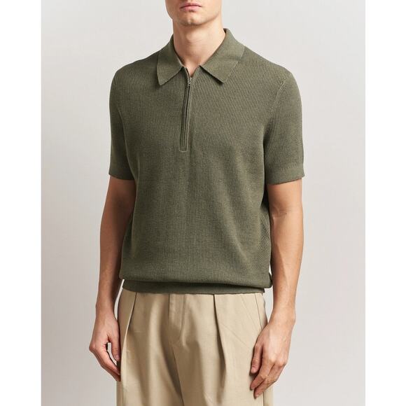 No Nationality Other - No Nationality NN.07 Hansie Zip Polo Capers Green Fall Cozy XXL Miminalist Corp‎
